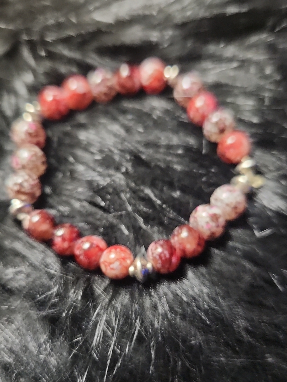 Red Beaded Stretch Bracelet - Women Jewelry